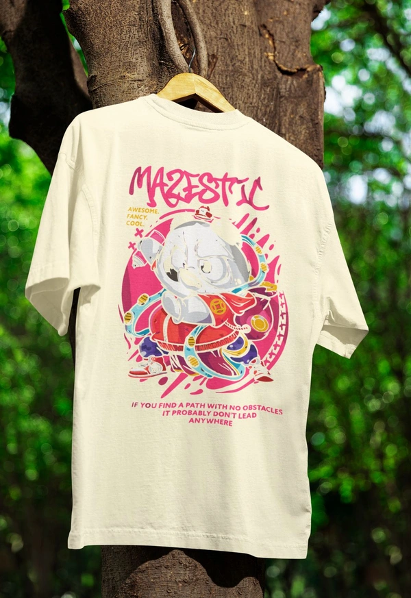 Majestic Warrior Oversized Tee - off white, Xl