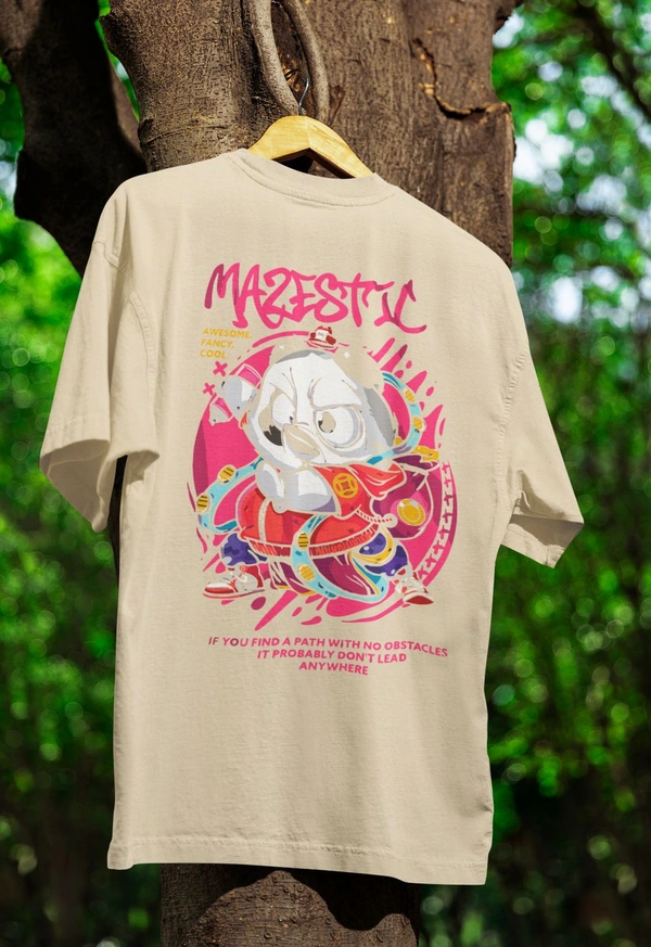 Majestic Warrior Oversized Tee - beige, Xl