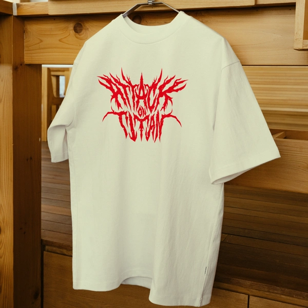 RULED Unleash the Beast: Attack on Titan Graphic Tee - off white, s
