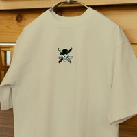 RULED Zoro's Three-Sword Dragon Strike Tee ⚔🐉🔥 - beige, s