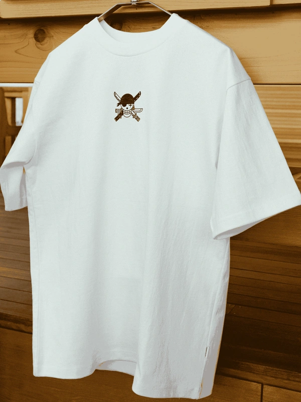 RULED Zoro's Three-Sword Dragon Strike Tee ⚔🐉🔥 - white, m