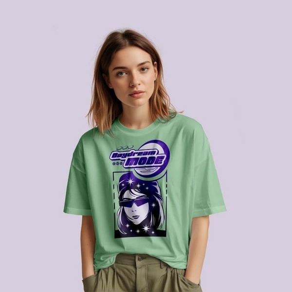RULED Daydream Mode Oversized T-Shirt - green, s