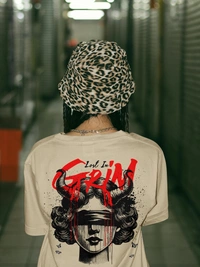 RULED Lost in Grim – Dark Aesthetic Graphic T-Shirt - beige, xxl
