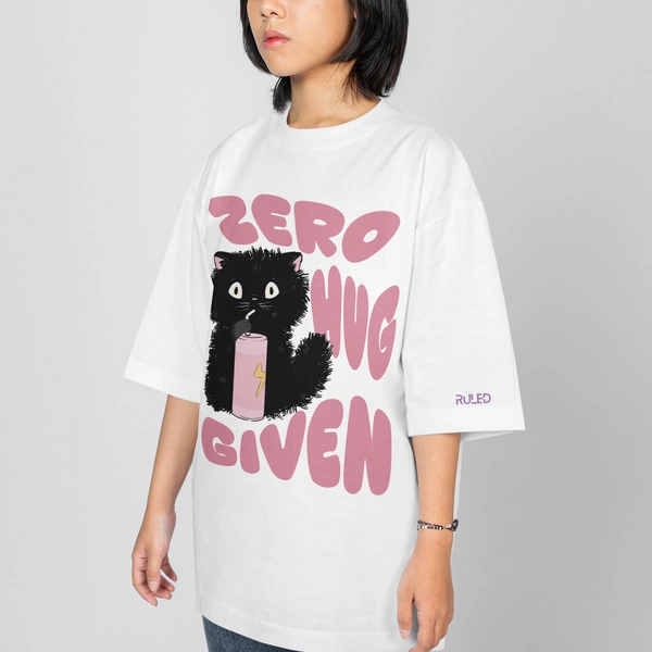 RULED Zero Hug Given Oversized T-Shirt India – ruled  - white, m