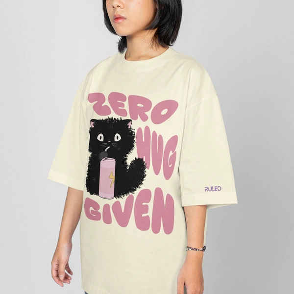 RULED Zero Hug Given Oversized T-Shirt India – ruled  - off white, xxl