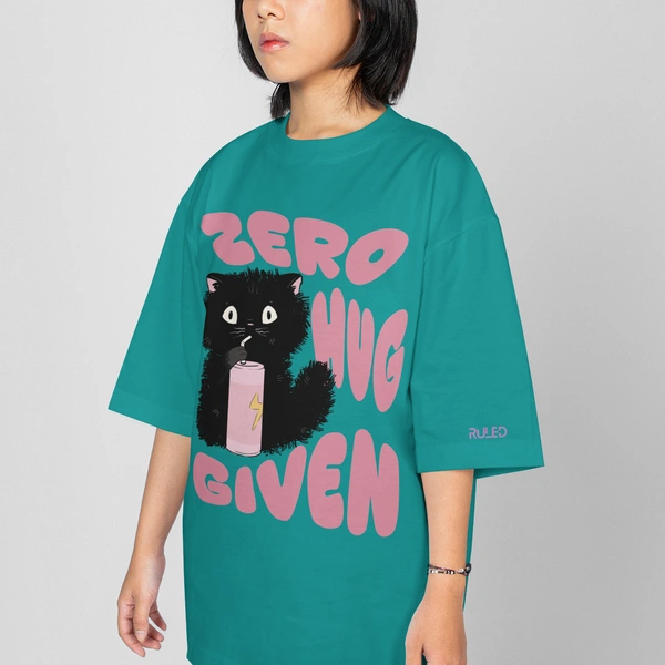 RULED Zero Hug Given Oversized T-Shirt India – ruled  - teal, m