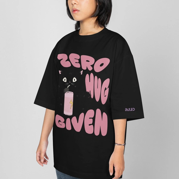 RULED Zero Hug Given Oversized T-Shirt India – ruled  - black, xl
