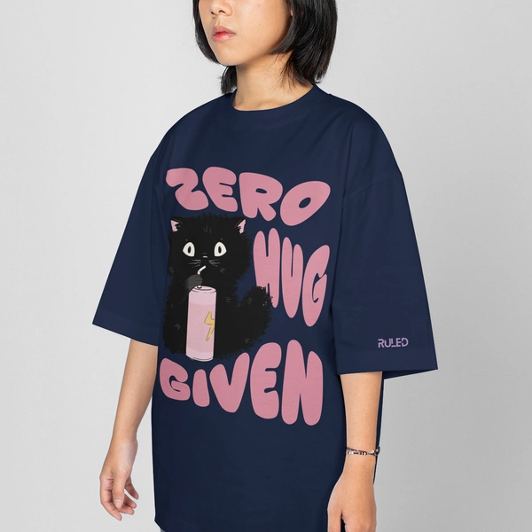 RULED Zero Hug Given Oversized T-Shirt India – ruled  - navy blue, xxl