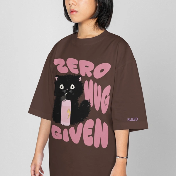 RULED Zero Hug Given Oversized T-Shirt India – ruled  - brown, xl