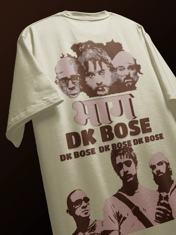 RULED DK Bose Graphic Tee - Vintage Bollywood-Inspired Design - off white, s