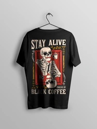 RULED Stay Alive Skeleton Oversized T-Shirt  | RULED - black, m