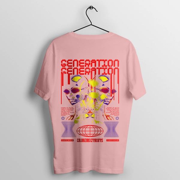 RULED GENERATION Oversized T-Shirt – Urban Streetwear India | Graphic Anime-Inspired Tee - baby pink, l
