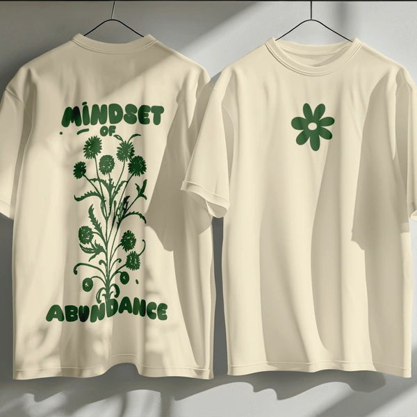 RULED Mindset of Abundance Oversized T-Shirt by RULED - off white, m