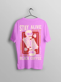 RULED Stay Alive Skeleton Oversized T-Shirt  | RULED - lavender, l