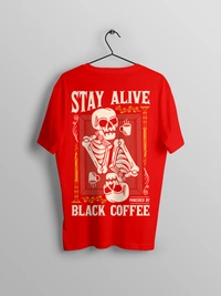 RULED Stay Alive Skeleton Oversized T-Shirt  | RULED - red, l