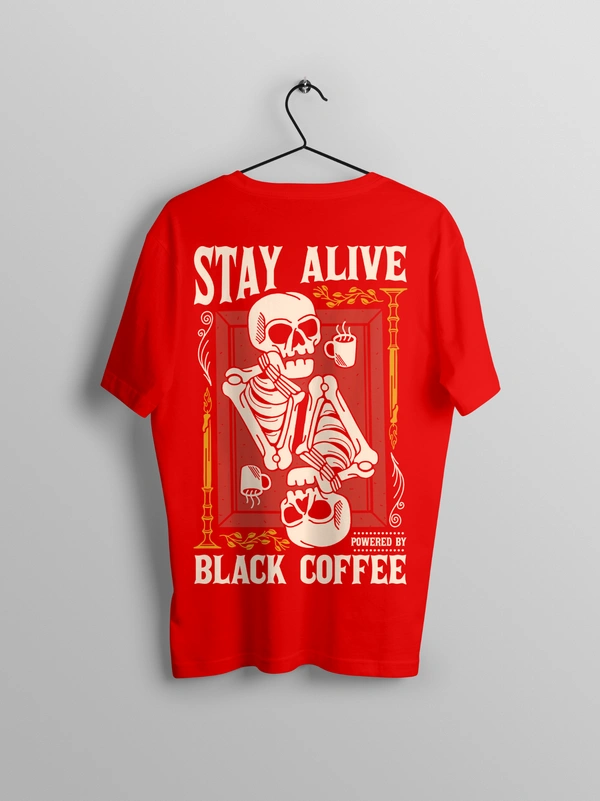 RULED Stay Alive Skeleton Oversized T-Shirt  | RULED - red, l