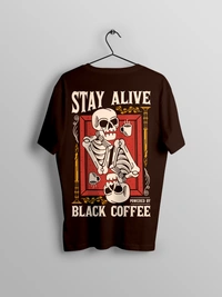 RULED Stay Alive Skeleton Oversized T-Shirt  | RULED - brown, m