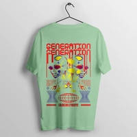 RULED GENERATION Oversized T-Shirt – Urban Streetwear India | Graphic Anime-Inspired Tee - sage green, s