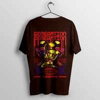 RULED GENERATION Oversized T-Shirt – Urban Streetwear India | Graphic Anime-Inspired Tee - brown, xl