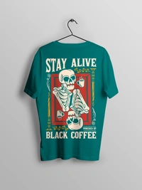 RULED Stay Alive Skeleton Oversized T-Shirt  | RULED - teal, s