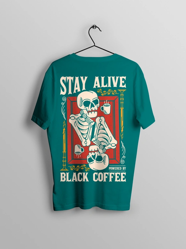 RULED Stay Alive Skeleton Oversized T-Shirt  | RULED - teal, s