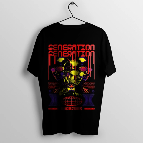 RULED GENERATION Oversized T-Shirt – Urban Streetwear India | Graphic Anime-Inspired Tee - black, s