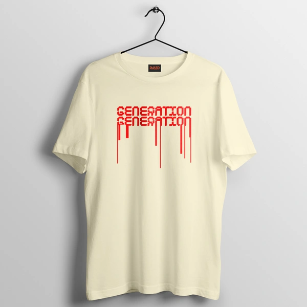 RULED GENERATION Oversized T-Shirt – Urban Streetwear India | Graphic Anime-Inspired Tee - off white, m