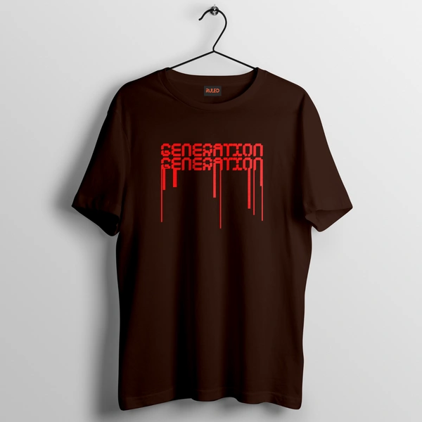 RULED GENERATION Oversized T-Shirt – Urban Streetwear India | Graphic Anime-Inspired Tee - brown, xl