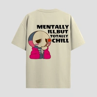 RULED Oversized Tee – Chill Graphic Streetwear  - off white, m