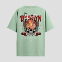 RULED Demon Lord – Flames of the Underworld Tee🔥💀😈 - sage green, s