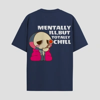 RULED Oversized Tee – Chill Graphic Streetwear  - navy blue, m