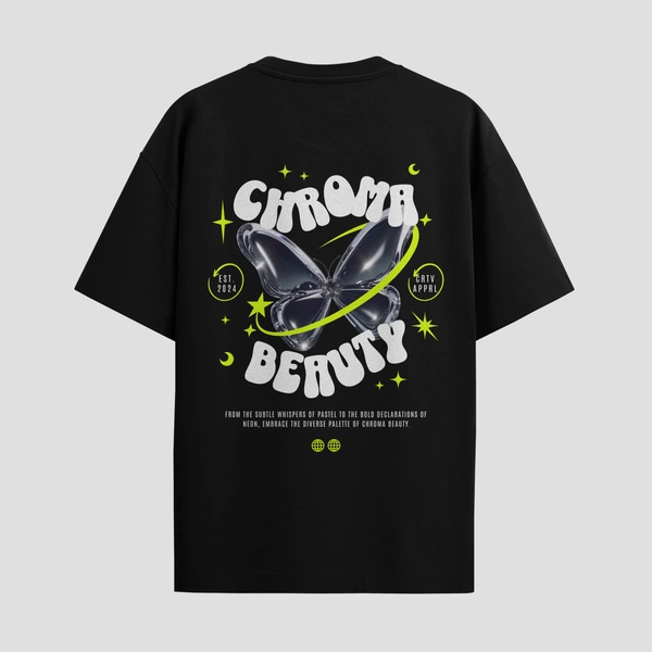RULED Chroma Beauty Oversized T-Shirt –  Butterfly Edition - black, l