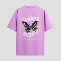 RULED Chroma Beauty Oversized T-Shirt –  Butterfly Edition - lavender, m