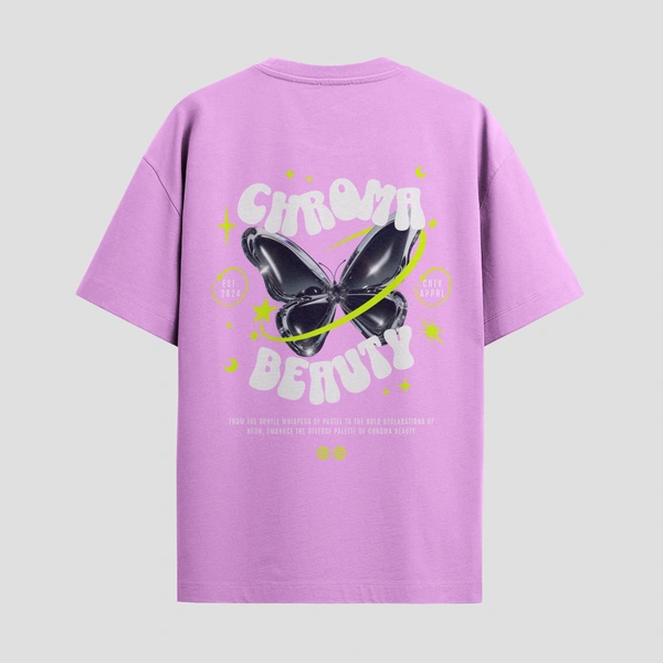 RULED Chroma Beauty Oversized T-Shirt –  Butterfly Edition - lavender, m