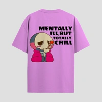 RULED Oversized Tee – Chill Graphic Streetwear  - lavender, m