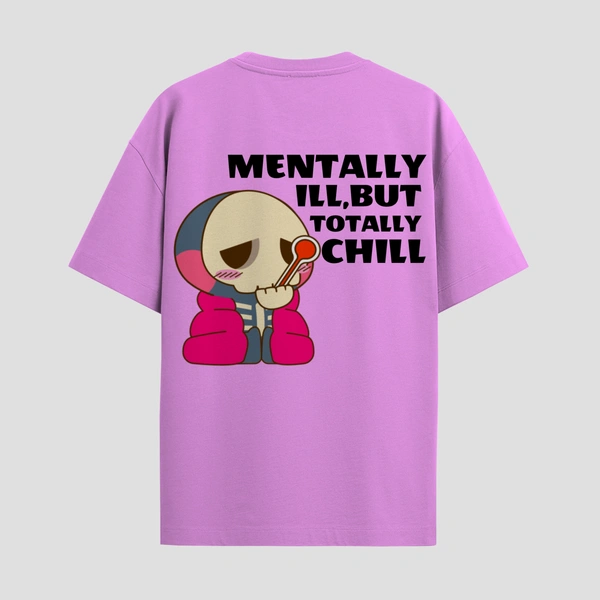 RULED Oversized Tee – Chill Graphic Streetwear  - lavender, m