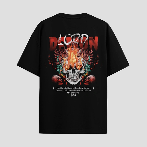 RULED Demon Lord – Flames of the Underworld Tee🔥💀😈 - black, m