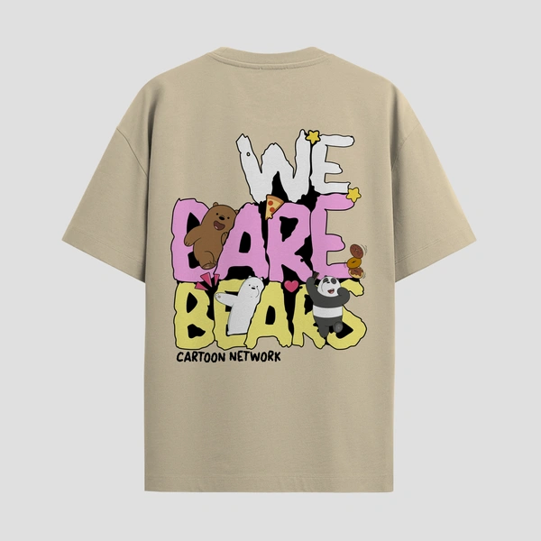 RULED We Bare Bears Cartoon Network Oversized T-Shirt - beige, m