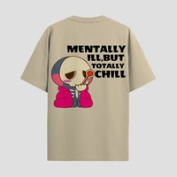 RULED Oversized Tee – Chill Graphic Streetwear  - beige, xl