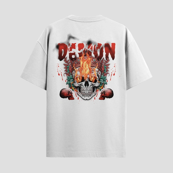 RULED Demon Lord – Flames of the Underworld Tee🔥💀😈 - white, m