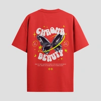RULED Chroma Beauty Oversized T-Shirt –  Butterfly Edition - red, m