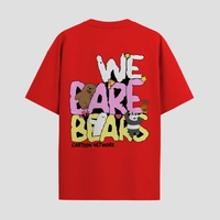 RULED We Bare Bears Cartoon Network Oversized T-Shirt - red, m