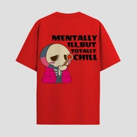 RULED Oversized Tee – Chill Graphic Streetwear  - red, m