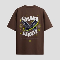 RULED Chroma Beauty Oversized T-Shirt –  Butterfly Edition - brown, l