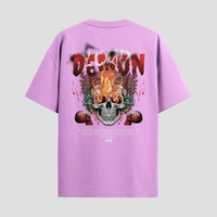 RULED Demon Lord – Flames of the Underworld Tee🔥💀😈 - lavender, xl