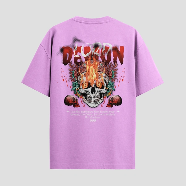 RULED Demon Lord – Flames of the Underworld Tee🔥💀😈 - lavender, xl