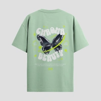 RULED Chroma Beauty Oversized T-Shirt –  Butterfly Edition - sage green, xl