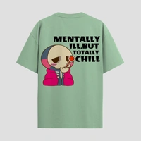 RULED Oversized Tee – Chill Graphic Streetwear  - sage green, m