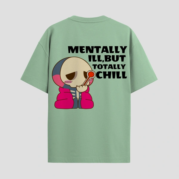RULED Oversized Tee – Chill Graphic Streetwear  - sage green, m