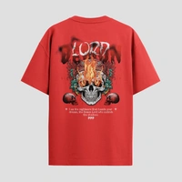 RULED Demon Lord – Flames of the Underworld Tee🔥💀😈 - red, m